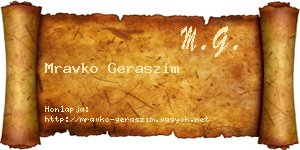 Mravko Geraszim névjegykártya